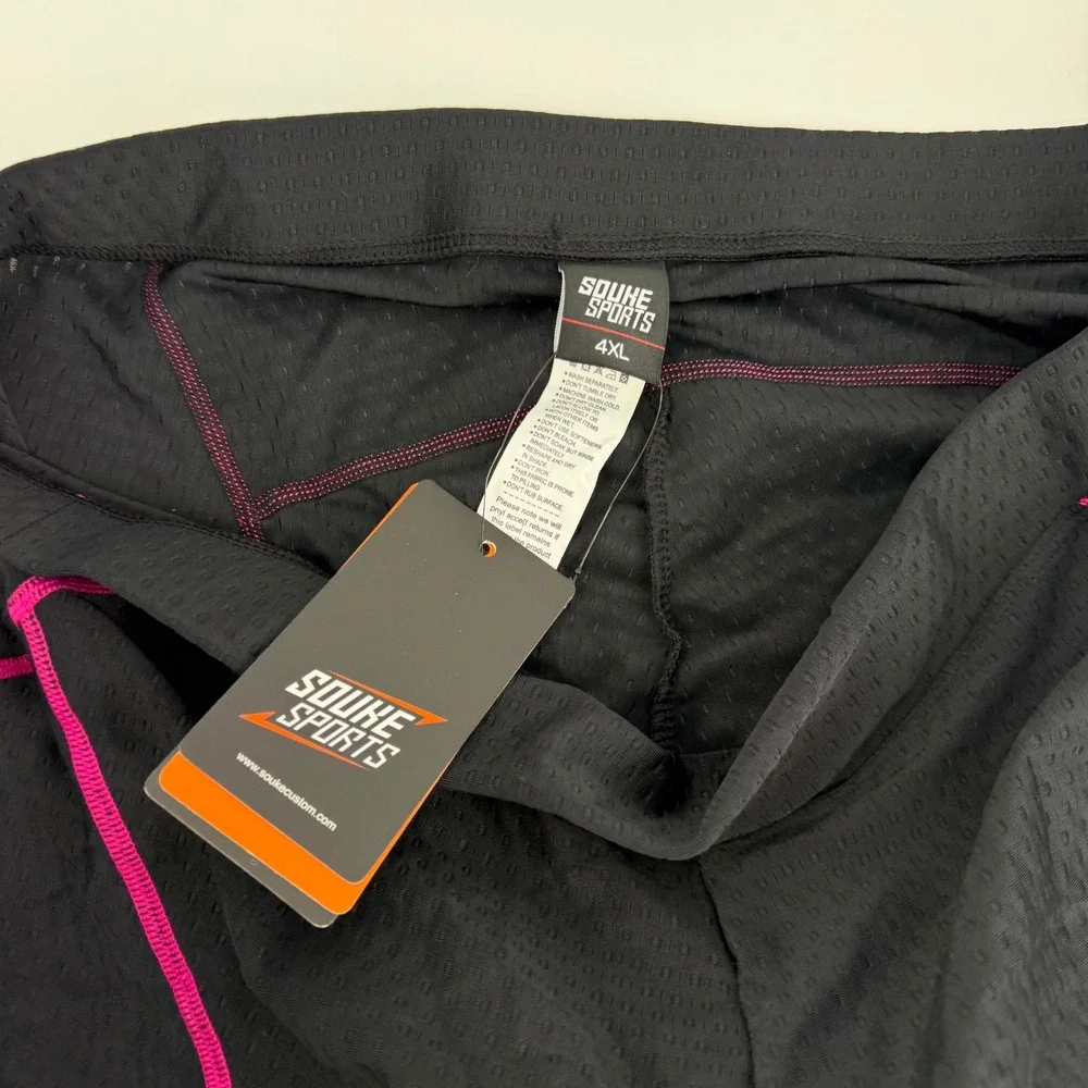 Souke Sports PS6013 Womens‎ Cycling Shorts Black Rose Pink 4D Padded 4XL NEW